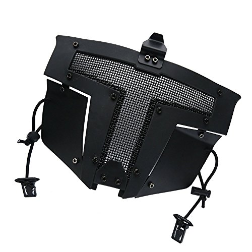VILONG Airsoft Mask Outdoor Sports Tactical Paintball mask Full Face Skull CS Mask With double filter fan CS edition Perspiration Dust Face Guard (Steel black)
