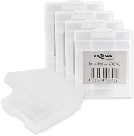ANSMANN 5 x Caja para 4 Pilas AA/AAA Micro Batería: Amazon.es: Electrónica
