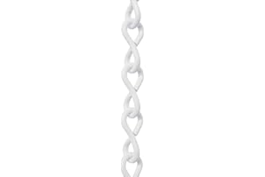 RCH Hardware CH-S50-16-WHT-3 Steel Basket Chain, White (3 Feet)