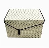 Storage Box, Foldable Non-woven Fabric Flip Top Lidded, White, Middle