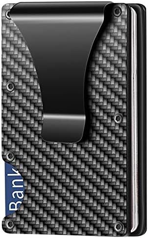 Carbon Fiber Wallet, Credit Money Clip RFID Blocking Wallet for Men