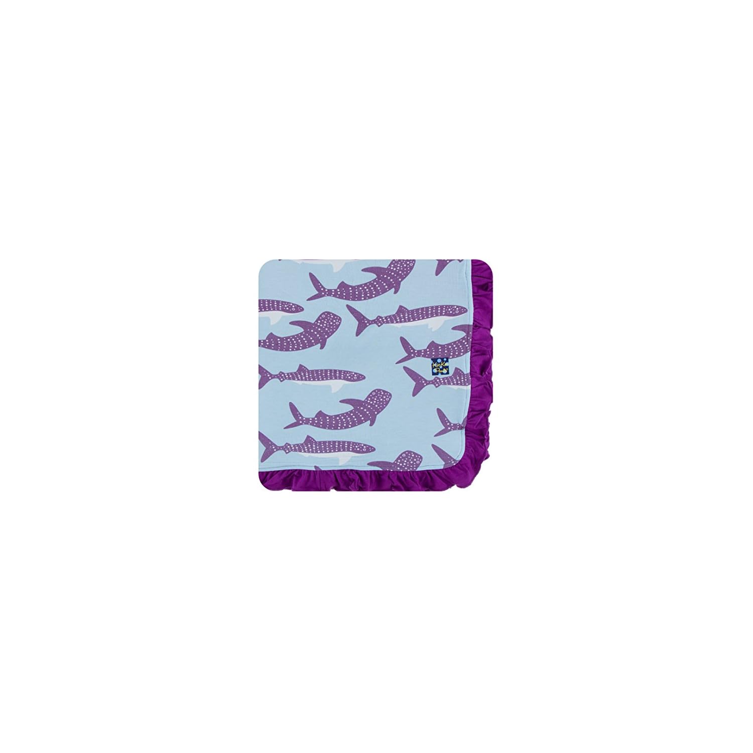 KicKee Pants Little Girls Print Ruffle Toddler Blanket Pond Whale