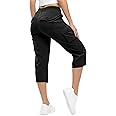 TBMPOY Womens Cargo Capris Lightweight Hiking Pants 6 Pockets Quick Dry Casual Outdoor Trip Loose Shorts Cropped Cotton