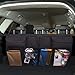 Backseat Trunk Organizer,Car Seat Back Storage,Space Saving with Cargo Net Design 4 Pockets,Bag Back Seat Organizer for Kids, Multipurpose Cargo Accessories SUV & Car Organizer,Black