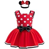 Dressy Daisy Infant Baby Girls Polka Dots Romper Costume Onesie Halloween Birthday Party Dress with Headband