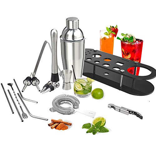 Syrace Mixologie-Barkeeper-Set mit Ständer, 750 ml, Edelstahl, ideal zum Mixen von Getränken – Bild 3
