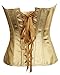 Alivila.Y Fashion Womens Sexy Steampunk Gothic Faux Leather Boned Corset 2340A-Gold-2XL