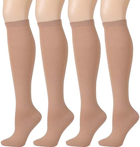 Compression Socks for Women Men - Ovruns 15-20 mmHg Pregnant Nurse Flight Surgery Recovery Support Stockings 3/4 Pairs