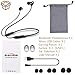 [2019 Newest] Bluetooth Headphones V5.0 HiFi Stereo in-Ear Bluetooth Headsets w/Mic,9 Hrs Playback Noise Cancelling Earphones IPX7 Waterproof Wireless Earbuds Secure fit for Sports-Black
