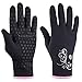 TrailHeads Womens Running Gloves - Touchscreen Gloves - Running Accessories for Women Winter - Hiking, Biking, Sports - Black/Fast Pink (Small)