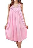 dahuo Women's Satin Silk Sleeveless Plus Size Nightgown Sleep Dress