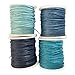 MonkeyJack 4 Rolls 80 Meters 1mm Waxed Cotton Cords Thread for DIY Bracelet Jewelry Making Blue