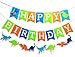 Dinosaur Balloons & Dinosaur Happy Birthday Banner Dinosaur Party Supplies Decoration,Dinosaur Foil Aluminum Mylar Helium Balloons Dino Birthday Colorful Felt Banner Dino Jungle Jurassic