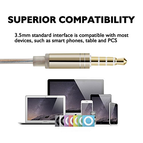 Headphones, HokoAcc In-Ear Earbuds Noise Isolation Headsets Heavy Bass Earphones with Microphone for iPhone Samsung iPad and Most Android Phones