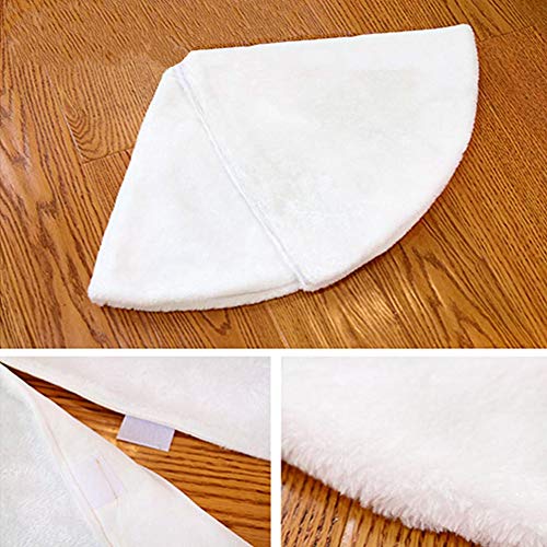 xoyo Snowy White Christmas Tree Skirt 61 inches Faux Fur Tree Skirt for Christmas Decorations