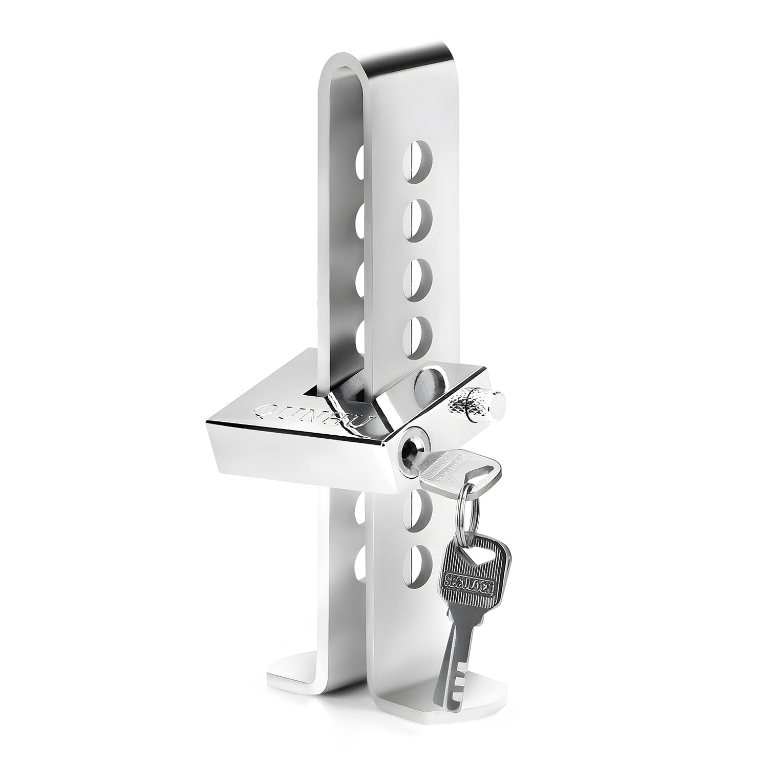 Clutch/Brake Steel Security Lock Anti-Theft for Cars, Stainless Steel Auto Car Clutch Brake Security Protection Tool,Throttle Pedal Lock with 3 Keys, 8 Holes