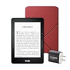 Kindle Voyage Essentials Bundle including Kindle Voyage 6" E-Reader with Special Offers, Amazon Leather Cover - Red, and Power Adapter