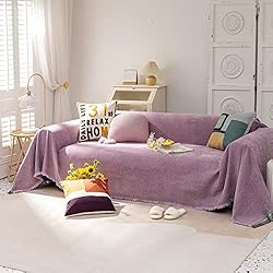VClife Modern Purple Chenille Couch Cover Soft