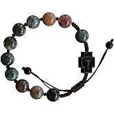 Sine Cera Multicolor Onyx & Jujube Wood Adjustable 10mm Rosary Bracelet