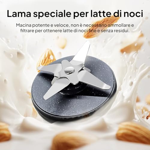 Vegetable Milk Maker 1.5 L 12-in-1, Automatic Soy Milk Maker, Detachable Design, Almond Milk/Oat and Juice, 24 Hour Timer, Keep Warm, Self-Cleaning, Safety Lock