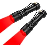 WAYLLSHINE 2 Pack Red Light Flashlight Single Mode Red LED Flashlight One Mode Zoomable Night Light Torch for Astronomy Aviation and Night Observation