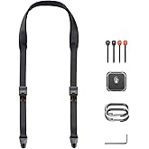 PGYTECH 1.8" Wide Camera Shoulder Strap with Quick Release Plate Wide Camera Neck Straps Long for Photographers Adjustable for DSLR SLR (Night Black)