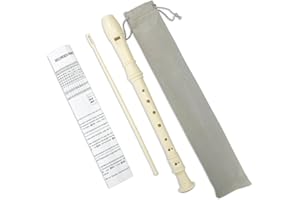 Soprano Recorder 8 Hole, Soprano Recorder German Style for Beginners Kids Treble Flute with Velvet Bag and Cleaning Rod