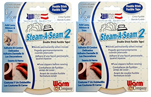 2-PACK - Steam-A-Seam 2 Double Stick Fusible Tape 1/2"X20 Yards