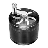 Metrical Poetry Spice Herb Grinder, 2.5 Inch 4 Piece Pollen Chromium Crusher (Black)