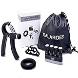 GALAROES Hand Grip Strengthener Forearm Grip Workout Kit Adjustable Hand Gripper Finger Exerciser Equipment Finger Strengthener Resistance Bands, Grip Ring for Hand Finger Strengtheners