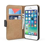 Caseflex iPhone 6S Case Black Genuine Leather Wallet Cover