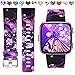Maledan Bands Compatible with Fitbit Versa/Versa 2 Smartwatch/Versa Lite SE, Water Resistant Accessories Printed Strap Wristbands for Women Girls, Plum Butterfly, Large