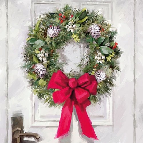 Ambiente Paper Napkins Lunch/Party/ca. 33x33cm White Wreath - Christmas - Ideal As A Gift And Decoration