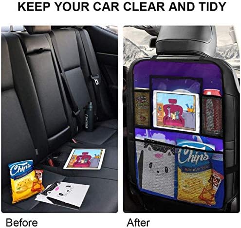 月の下でジャンプする2頭のイルカ カ 多機能車後部座席オーガナイザー2パック耐久性キックマットマルチポケット後部座席カバー収納袋 B071dk3ybr 1 800円