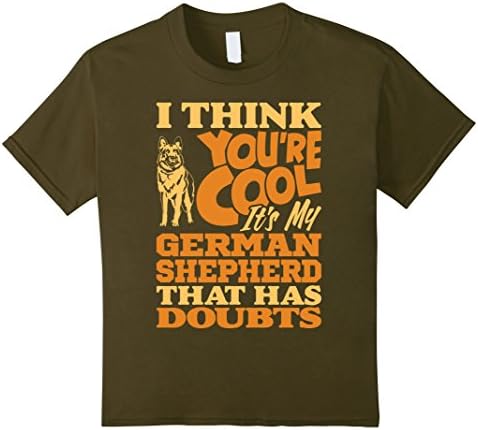 Kids German Shepherd clothing funny dog novelty shirt 8 Olive