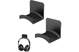 2 Pack Universal Headphone Holder, Wall Mount and Under Desk Adhesive Stand for Gaming Headsets, Earphones, Earbuds, Space Sa