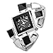 Top Plaza Womens Casual Elegant Silver Tone Rhombus Face Bangle Cuff Bracelet Dress Quartz Watch