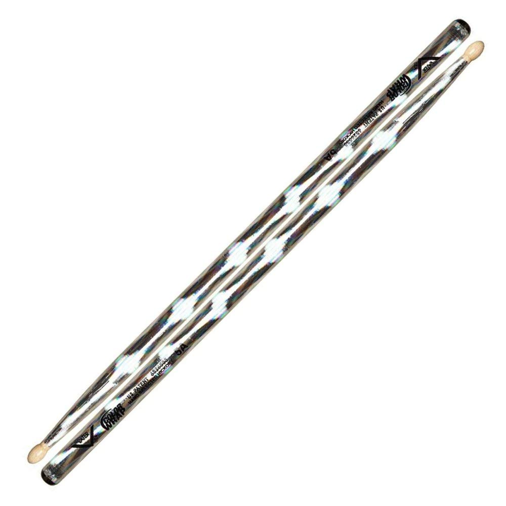 Vater Drumsticks VCS5A - Los Angeles 5A Colour Wrap - Silver Optic - Oval Wood Tip