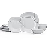 Square Dinnerware Set, MEKY Glassware 18-Piece