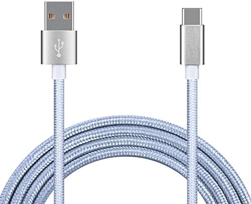 USB Type C Cable, 6ft/1.8m USB C to Type A 2.0 Male (USB-C to USB-A) Braided Data Charging Cable for Galaxy Note 7,Nexus 6P, 5X, MacBook, ChromeBook,Oneplus 2 and More Type-C Devices - Grey
