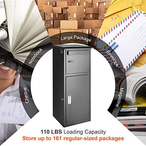 VEVOR Package Delivery Boxes For Outside 16.2"x15.8"x44", Galvanized Steel Package Delivery Box