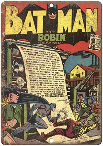 Ohuu Batman with Robin The Boy Wonder Movie Ad 12" X 8" Retro Metal tin Sign for Garage Home Garden Store Bar CAF&Eacute