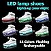 ANLUKE Kids High Top Light Up LED Shoes 11 Colors Sneakers as Gift for Boys Girls Men Women Gold 39
