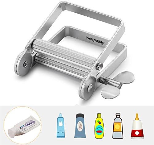 Toothpaste Tube Squeezer, Worspoday Metal Tube Wringer for Cosmetics, Paint Tube, Color Dye, Hand Cream