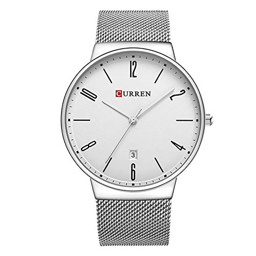 Curren Reloj para Hombre Reloj de Hombre de Negocios con Malla de Acero de Malla de Acero Inoxidable Reloj de Hombre de Negocios Hombres 8257