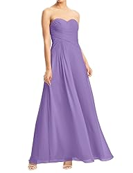 JAEDEN Women's Chiffon Sweetheart Pleat Strapless