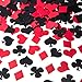 MOWO Casino Confetti Table Decoration and Las Vegas Theme Party Decoration (Black,red,200pc)