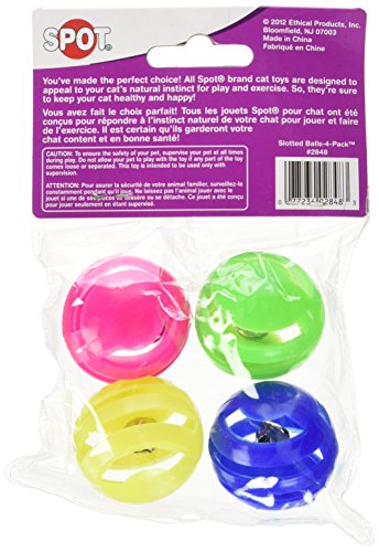 Ethical Slotted Balls Cat Toy, 4-Pack