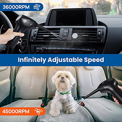Air Duster Cordless Compressed Electric Duster Computer Cleaning Duster Rechargeable 15000mAh Air Blower 10W Powerful 45000 RPM Replaces Compressed Air Cans for Computer, Keyboard, Car, Pet House