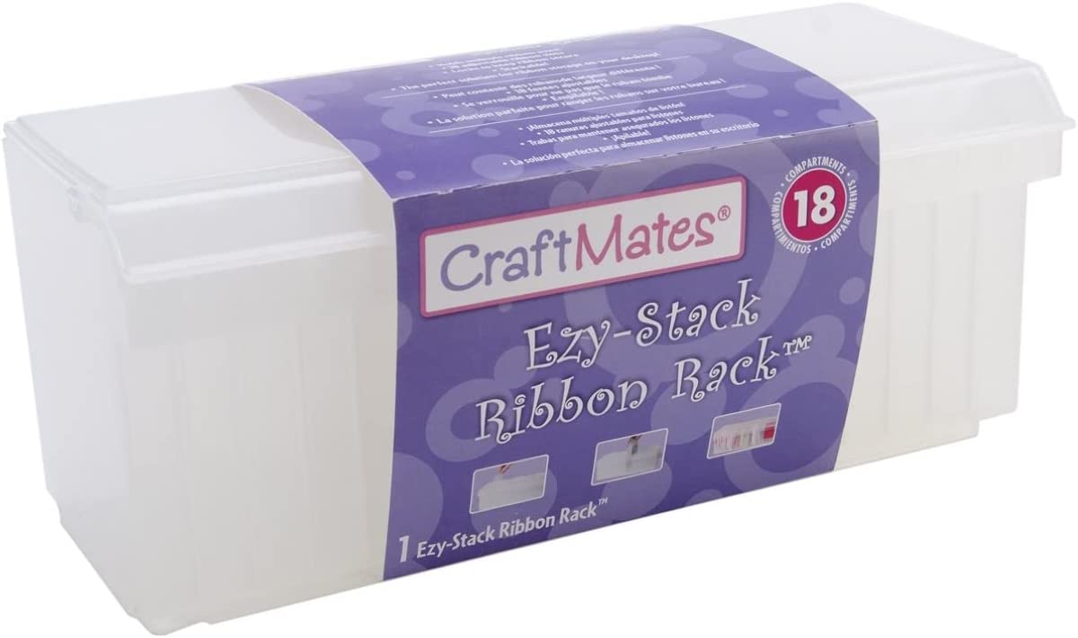Craft Mates Craftmates 1-Piece 4 x 10.25 x 4.25-inch Ezy-Stack Ribbon Rack 18 Compartments